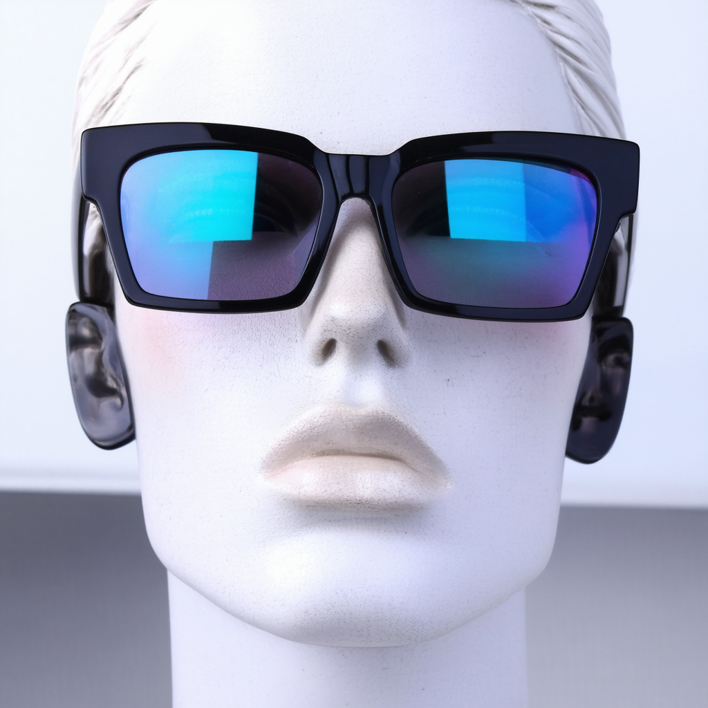 Retro Chunky Frame Color Tinted Square Flat Lens Horn Rimmed Sunglasses 47mm