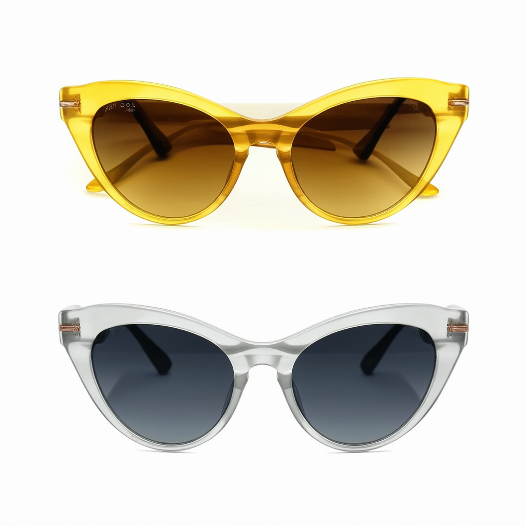 Mod Fashion Demi Color Super Cateye Sunglasses (Yellow-Tortoise)