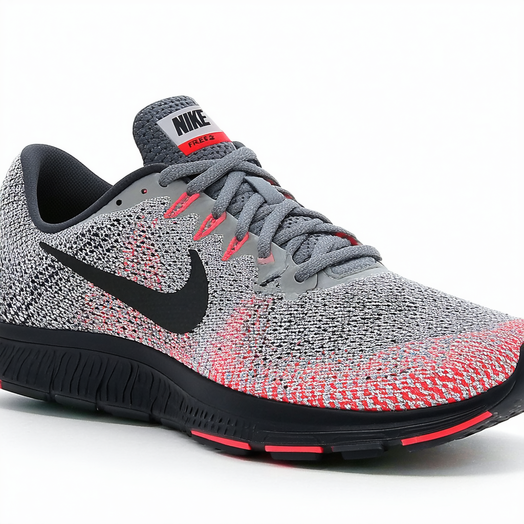 Nike Men's Free 5.0 Print Running Shoes Tumbled Grey/Reflect Silver/Crimson Color Size 9.5 US