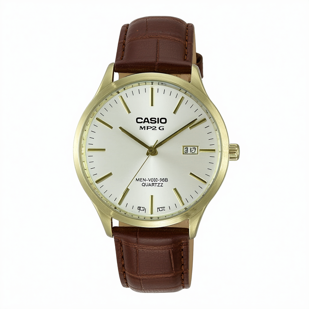 Casio Men's Mtp-v002gl-9b Date Quartz Watch with Genuine Leather