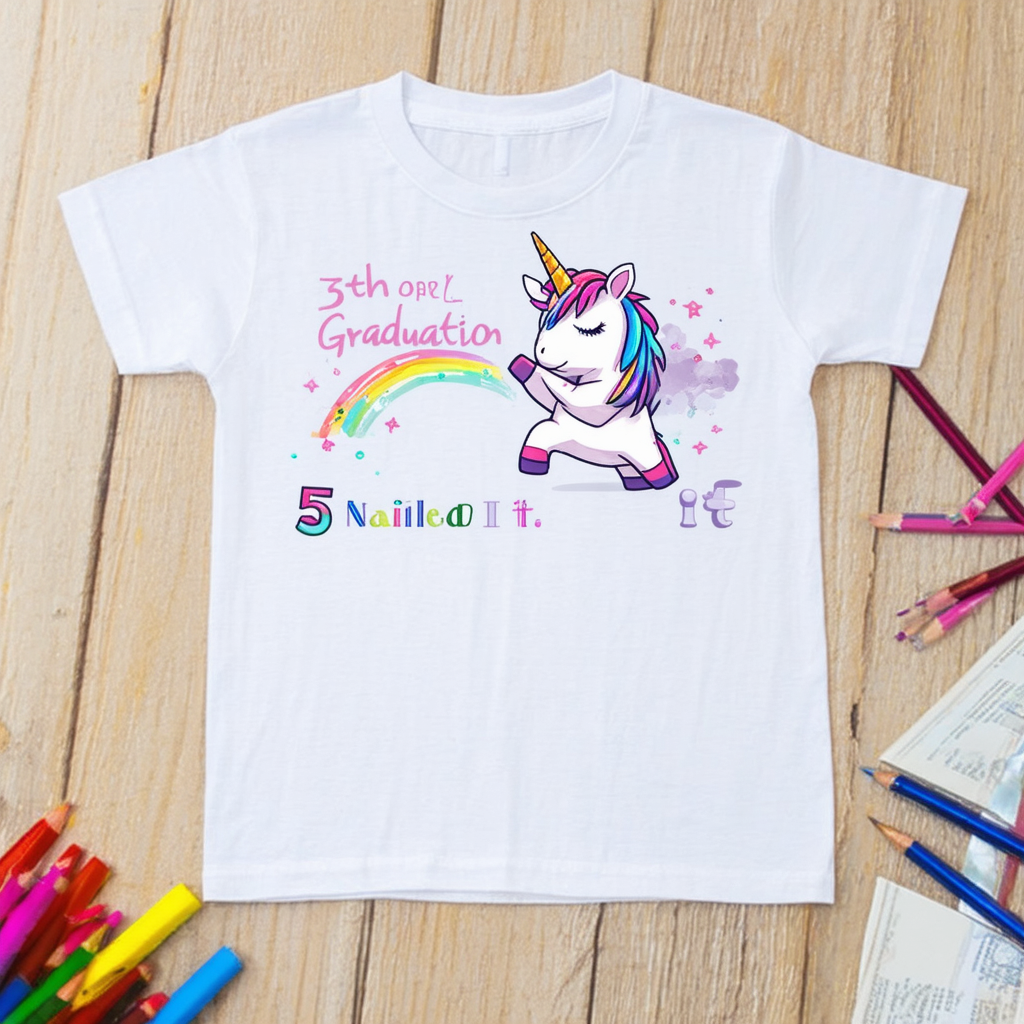 Dabbing Rainbow Unicorn 5th Grade Graduation Nailed It Youth T-Shirt