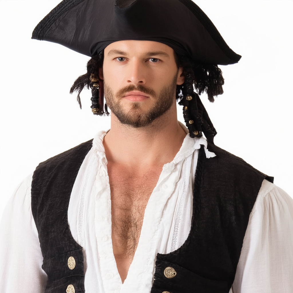 Forum Novelties Men's Black Pirate Vest