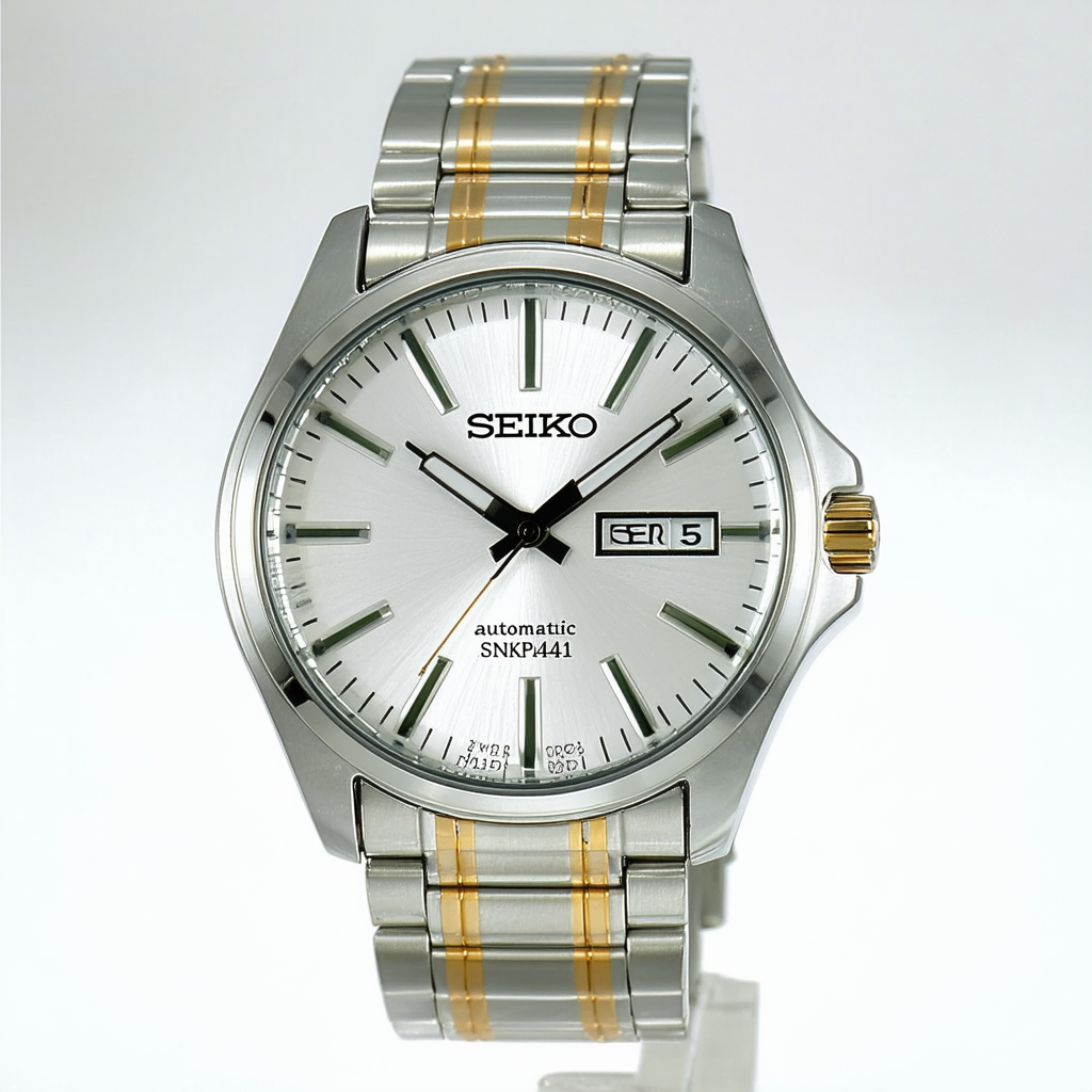 SEIKO 5 Automatic Silver Dial Two-Tone Men's Watch SNKP14J1