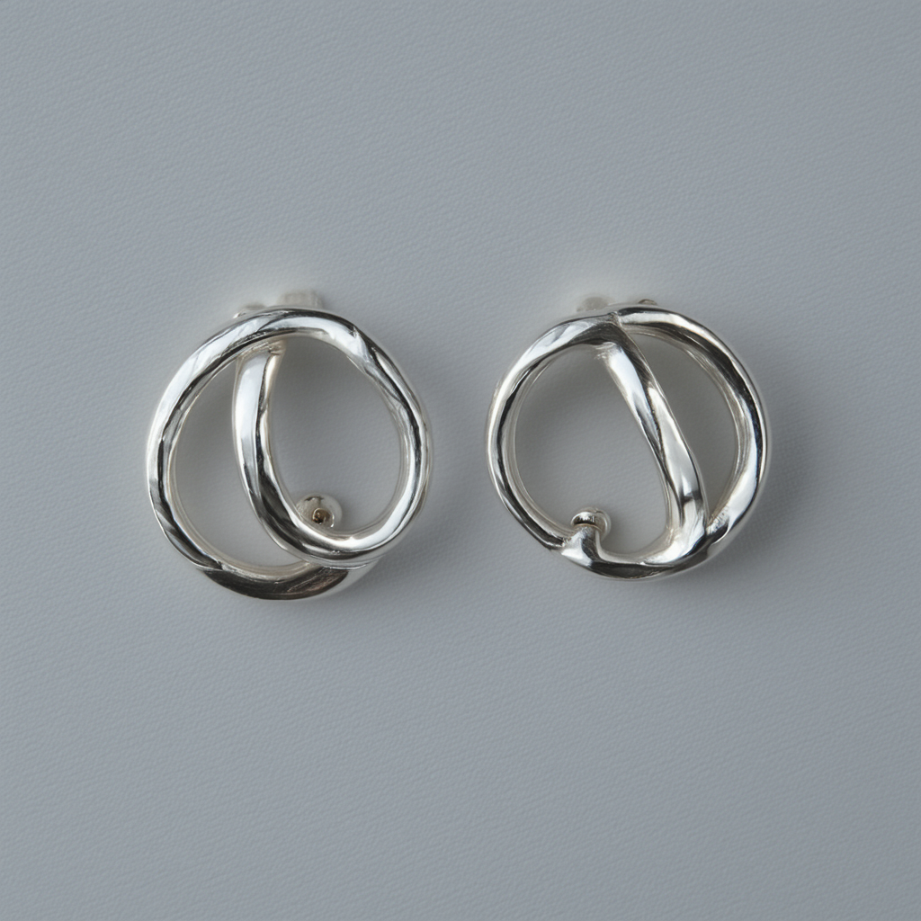 Amazon Collection Sterling Silver Figure-8 Earrings