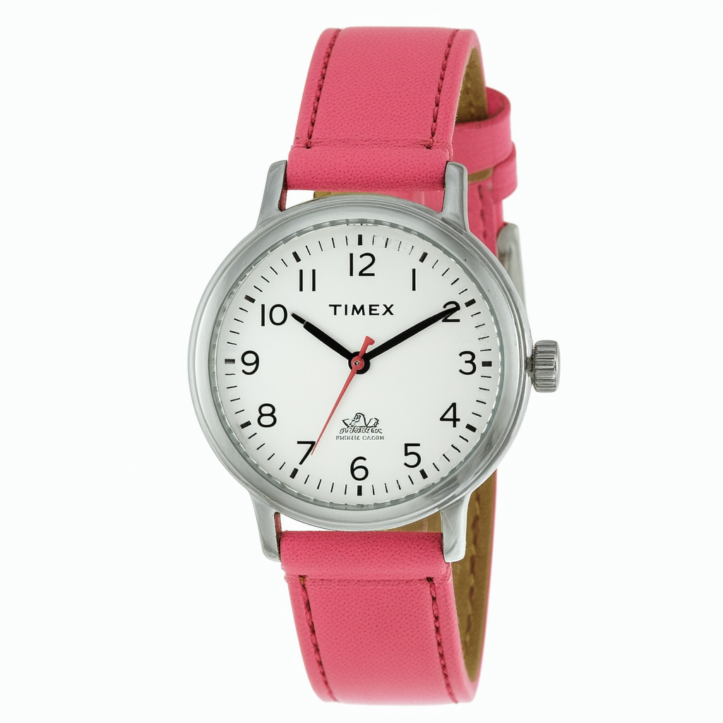 Timex Women's T2N864 Weekender Pink Leather Strap Watch