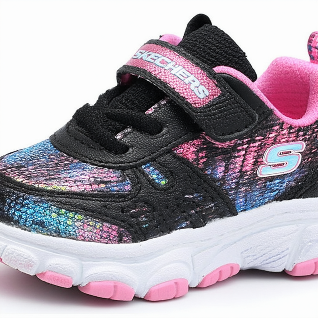 Skechers girls Black/Multi Sneaker, Black/Multi, 1.5 Little Kid US