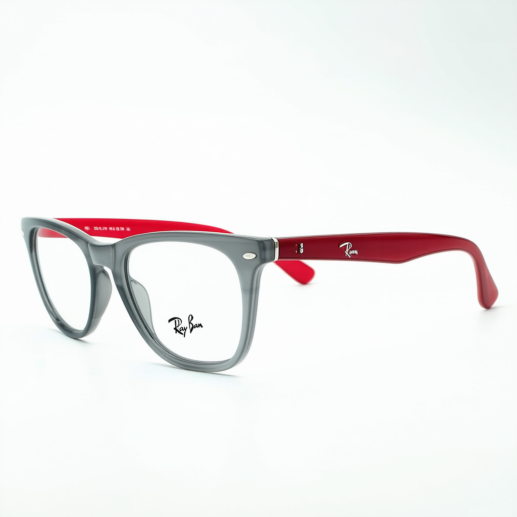 Ray-Ban RX5268 Eyeglasses Top Grey on Red 48mm