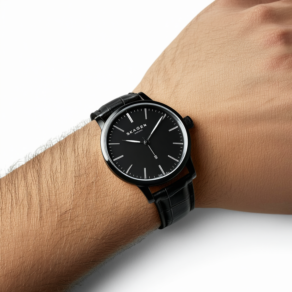 Skagen Men's SKW6070 Havene Black Leather Watch