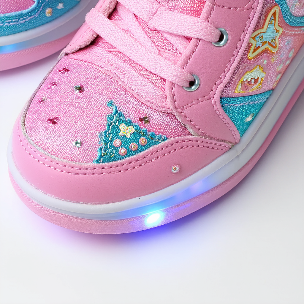 Skechers Kids Twinkle Toes Chit Chat Light-Up Lace-Up Sneaker