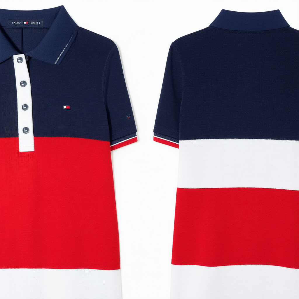 Tommy Hilfiger Women's Colorblock Polo Dress with Magnetic Closure