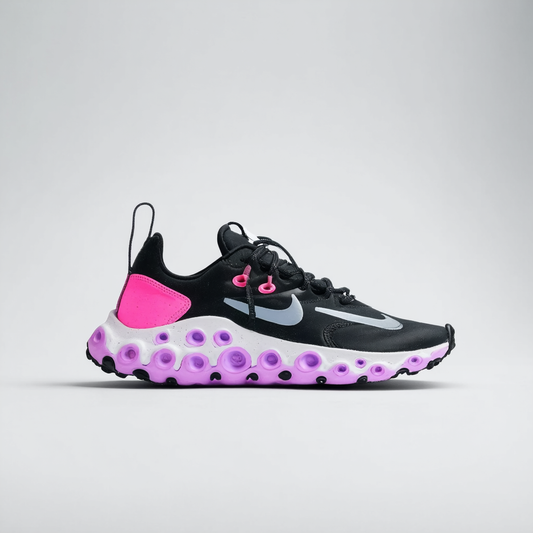 Nike Men's React Element 55 Running Shoes, Black/Magic Flamingo-light Thistle, 8.5
