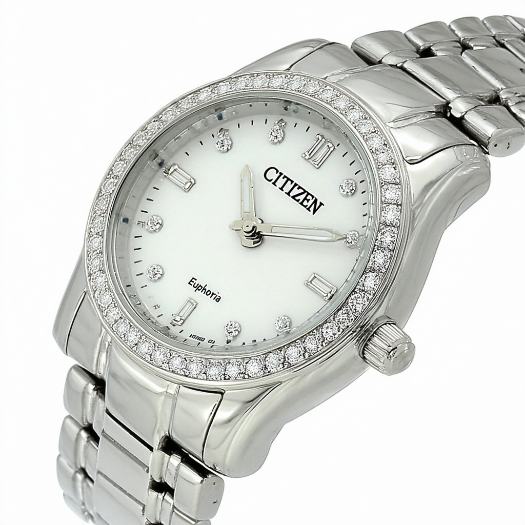 Citizen Women's EG2962-51A "Euphoria" Diamond-Accented Stainless Steel Eco-Drive Watch