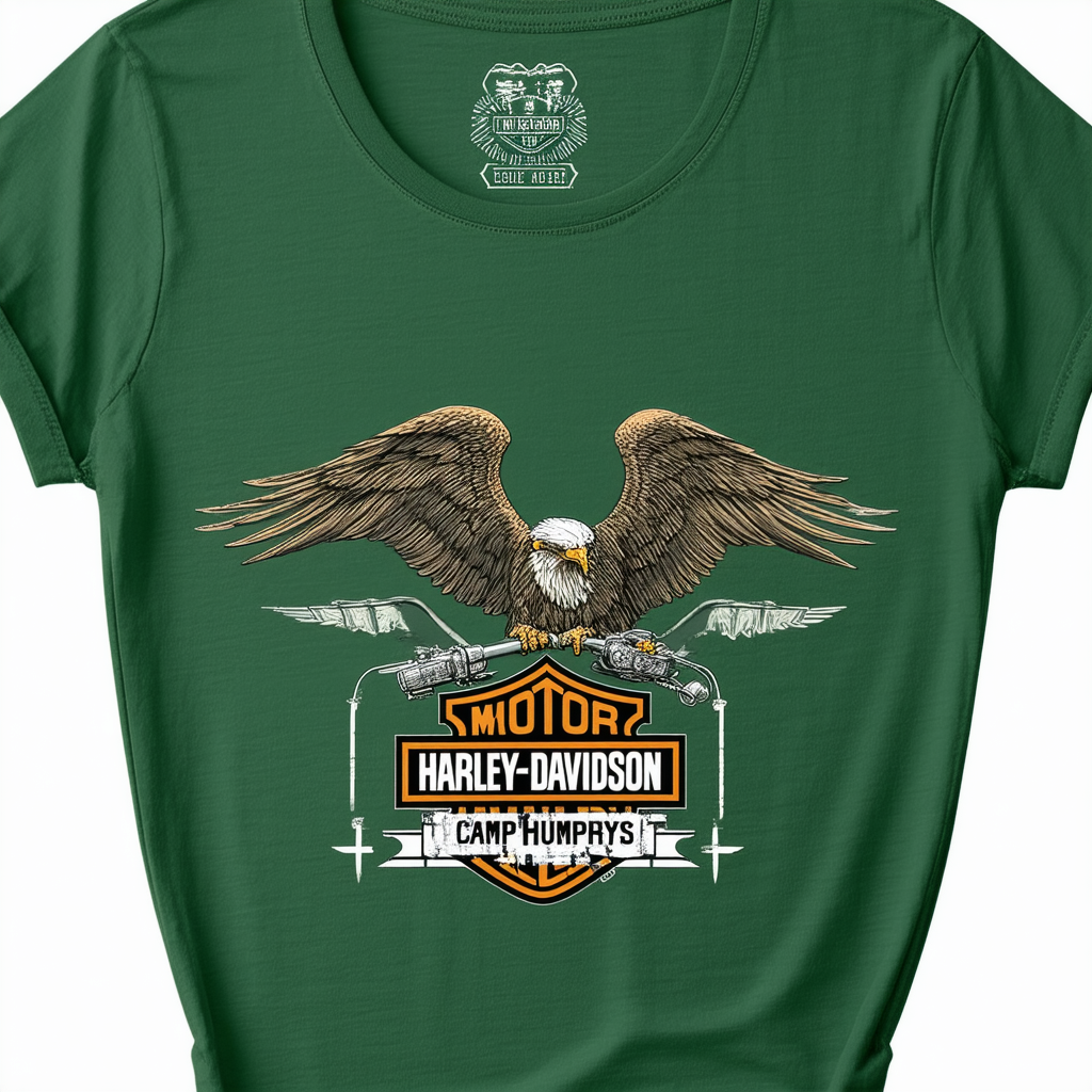 Harley-Davidson Military - Women's Jade Scoop Neck Graphic T-Shirt - Camp Humphreys | Disobey