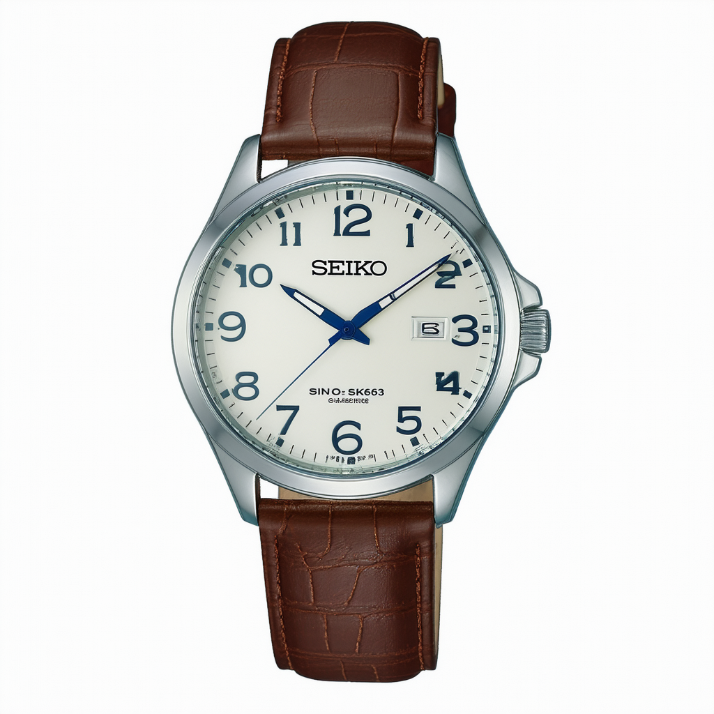 SEIKO Men's SKK693 Leather Strap Watch