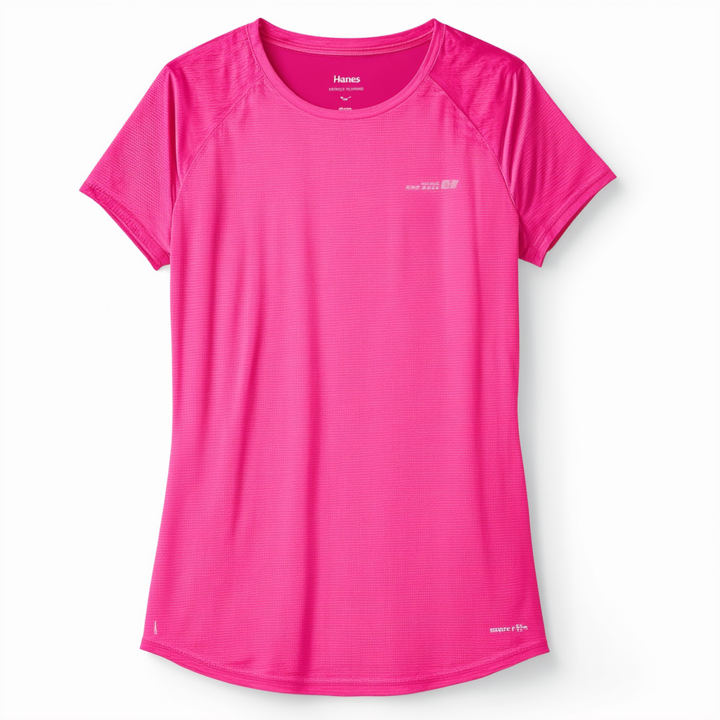 Hanes Sport Women's Short Sleeve Cool DRI Performance Tee, Wow Pink, Medium