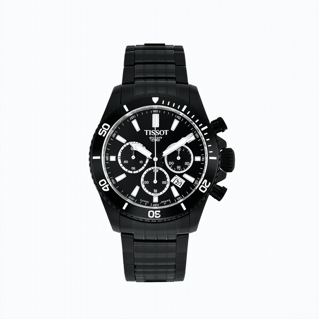 Tissot Men's T0664271705700 Seastar 1000 Black Chronograph Dial Watch