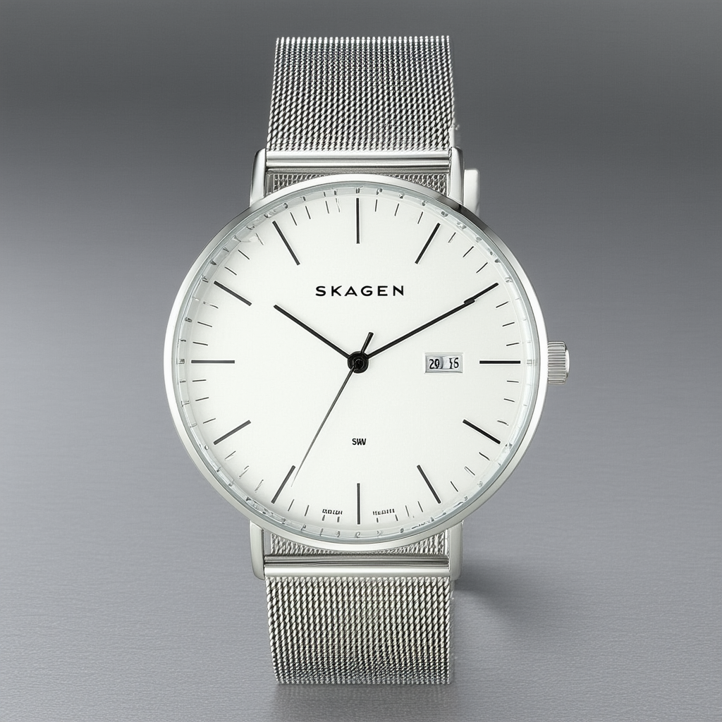 Skagen Men's Ancher Quartz Stainless Steel Mesh Casual Watch, Color: Silver-Tone (Model: SKW6290)