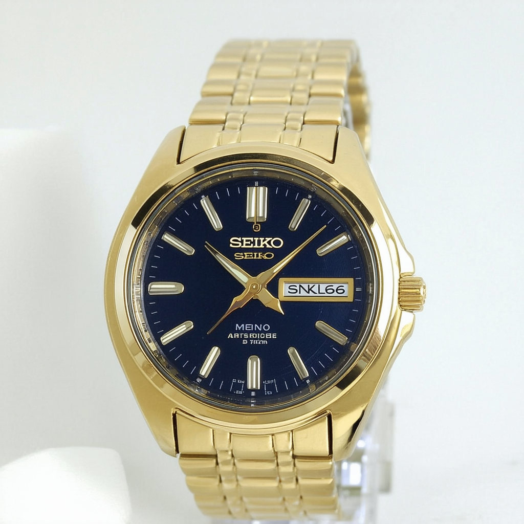 Mens Watch Seiko SNKL66 Seiko 5 Gold Tone Stainless Steel Case and Bracelet Auto