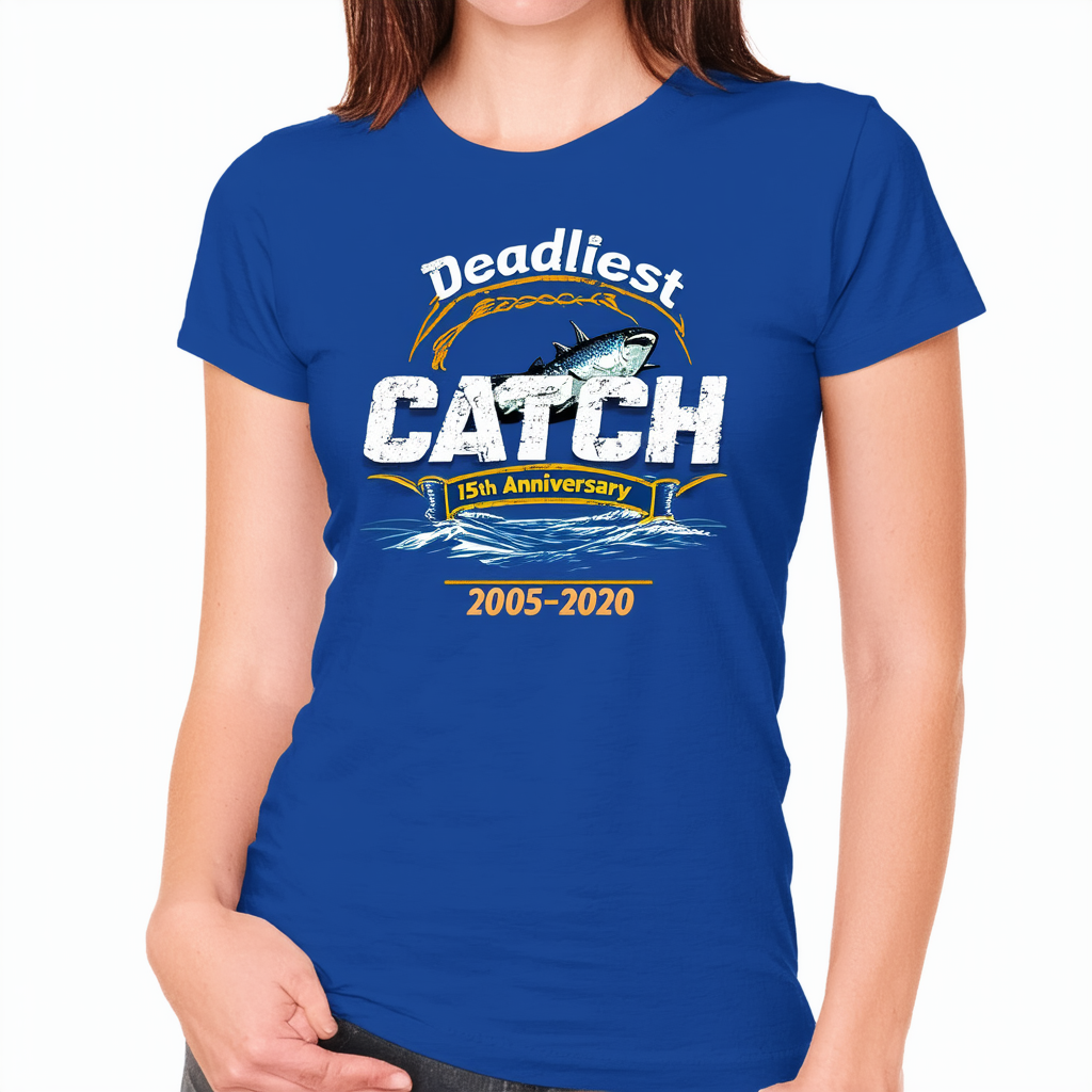 Deadliest Catch 15th Anniversary 2005-2020 Signature Ladies T Shirt
