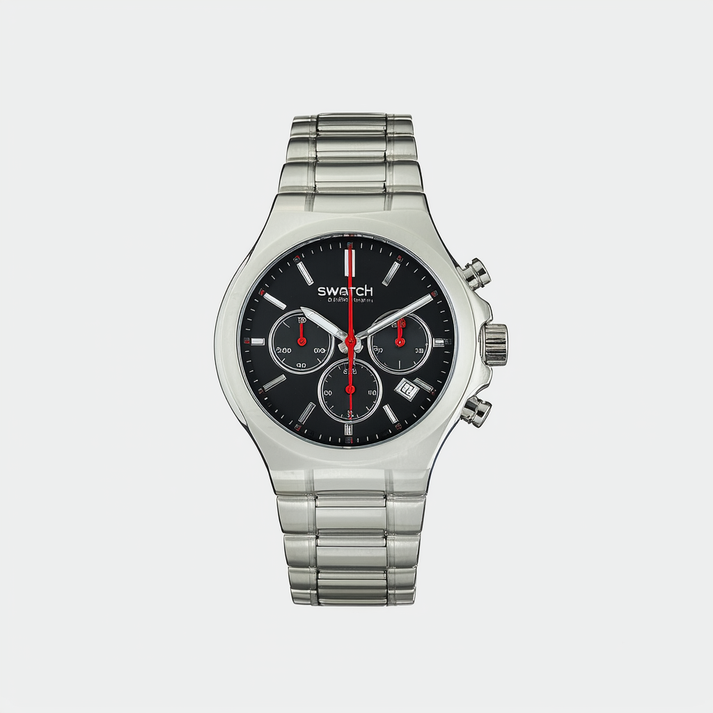 Swatch Diaphane Chronograph Blooded Silver Mens Watch SVCK4038G