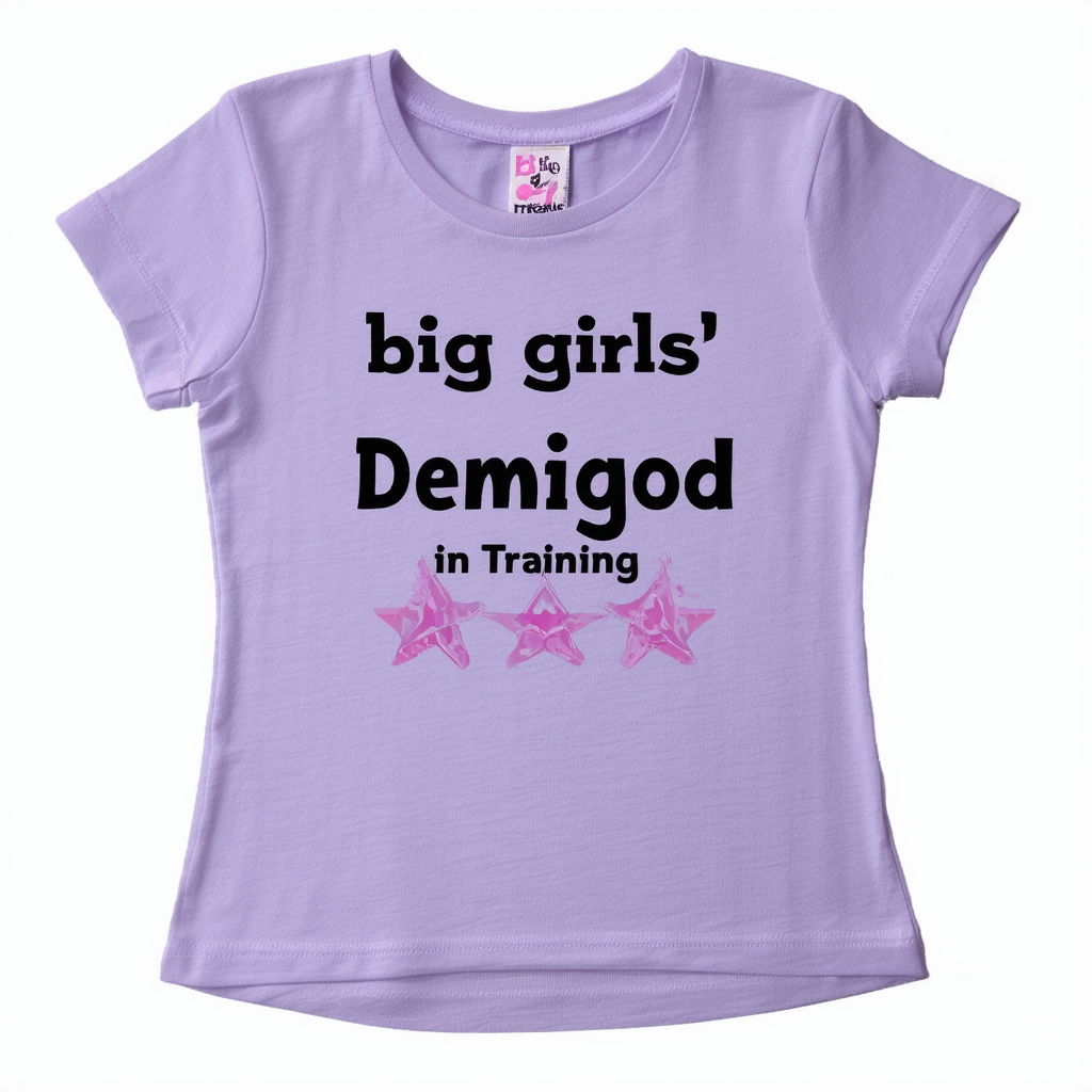 Threadrock Big Girls' Demigod in Training Fitted T-Shirt