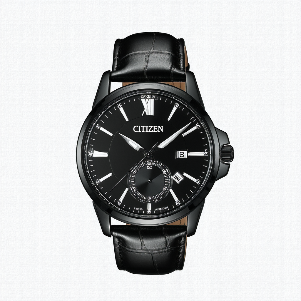 Citizen Men's BL8097-01E Eco-Drive Calibre 8700 Black Plated Steel Leather Strap Watch
