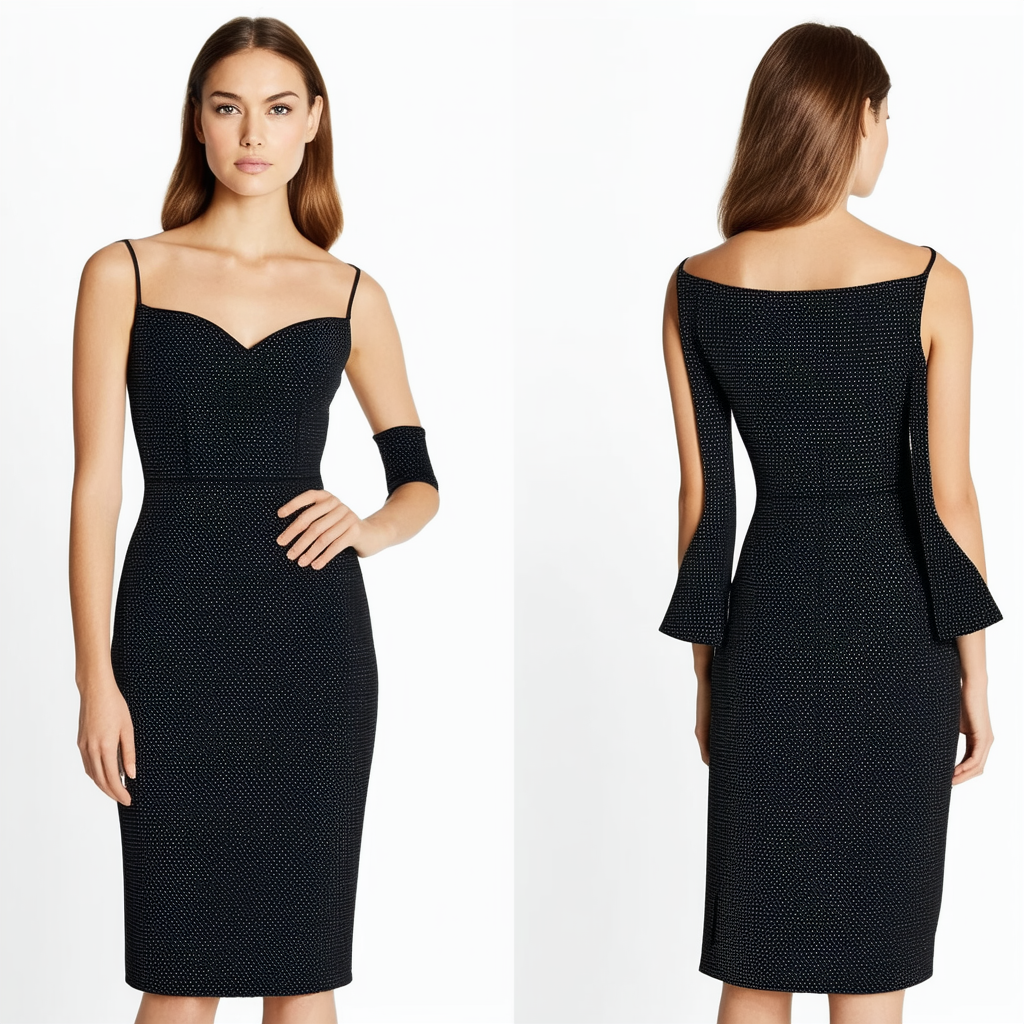 Calvin Klein Women's Split Sleeve Sheath with Sweetheart Neckline