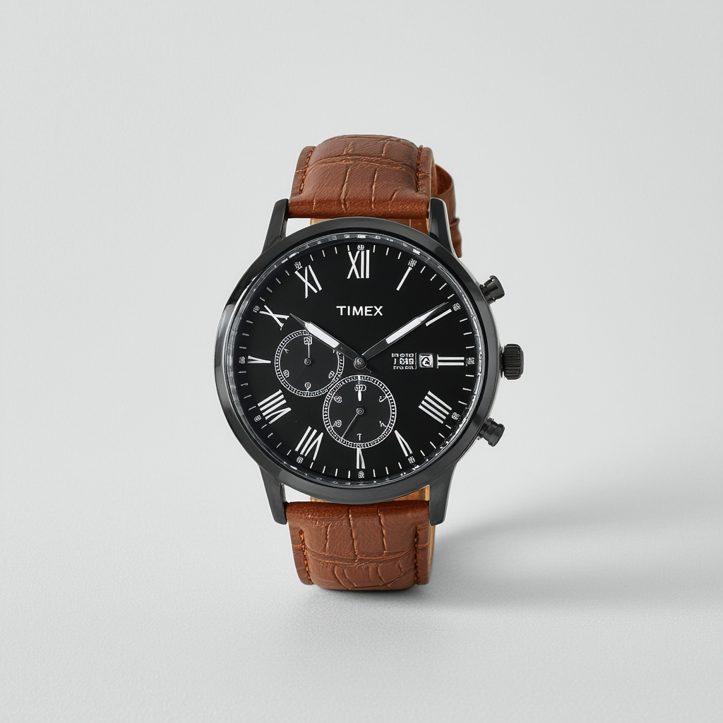 Timex Men's T2N228 Elevated Classics Dress Brown Leather Strap Watch
