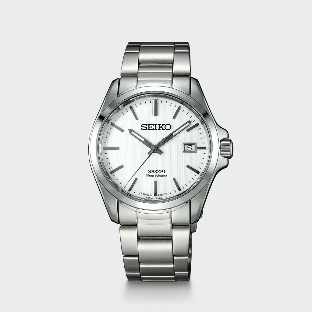 SEIKO MENS DRESS ANALOG WHITE DIAL WATCH SSB251P1