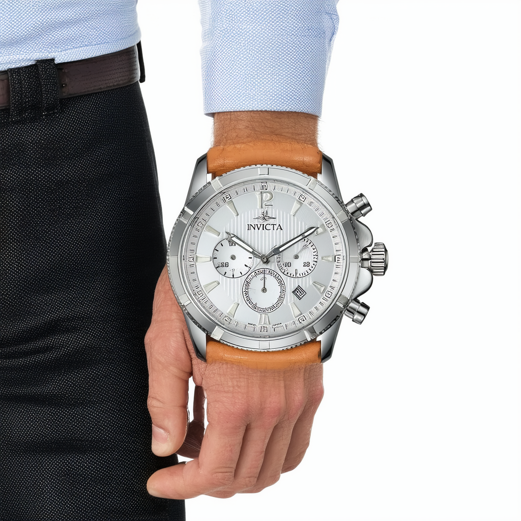 Invicta Men's 14859 Specialty Quartz 3 Hand Silver Dial Watch
