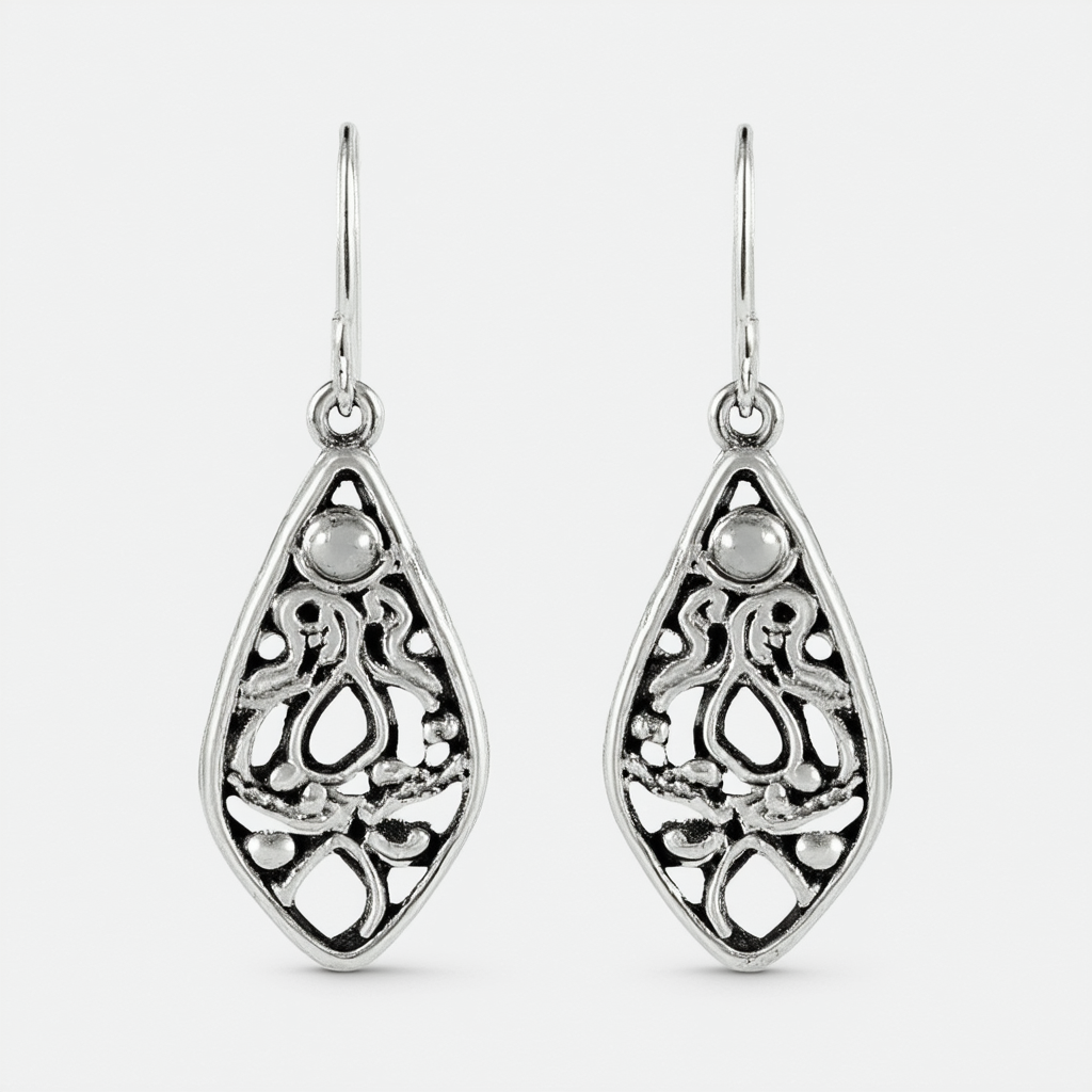 Lucky Brand Silver Openwork Earrings