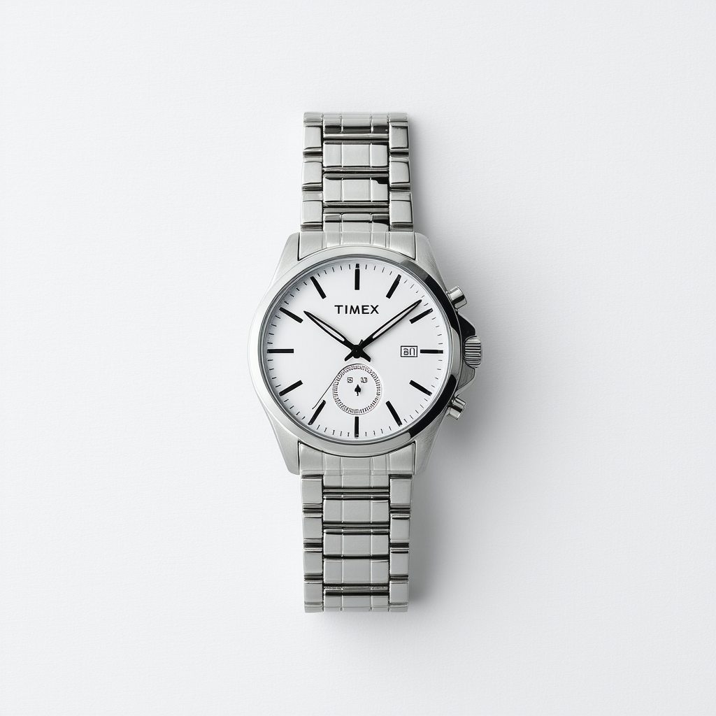 Timex Men's T2P391 Elevated Classics Dress Silver-Tone Brass Watch with Link Bracelet
