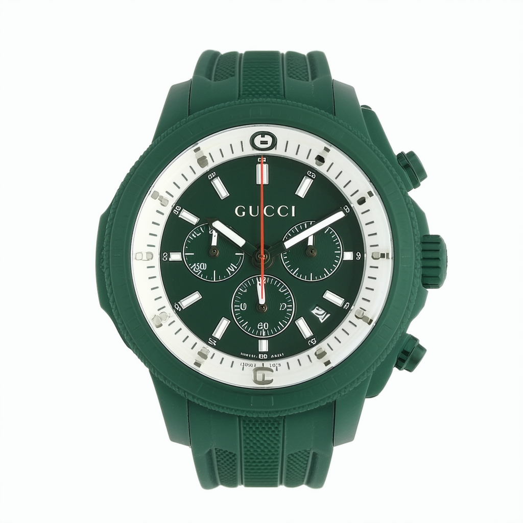 Gucci Quartz Stainless Steel and Rubber Casual Green Men's Watch(Model: YA136310)