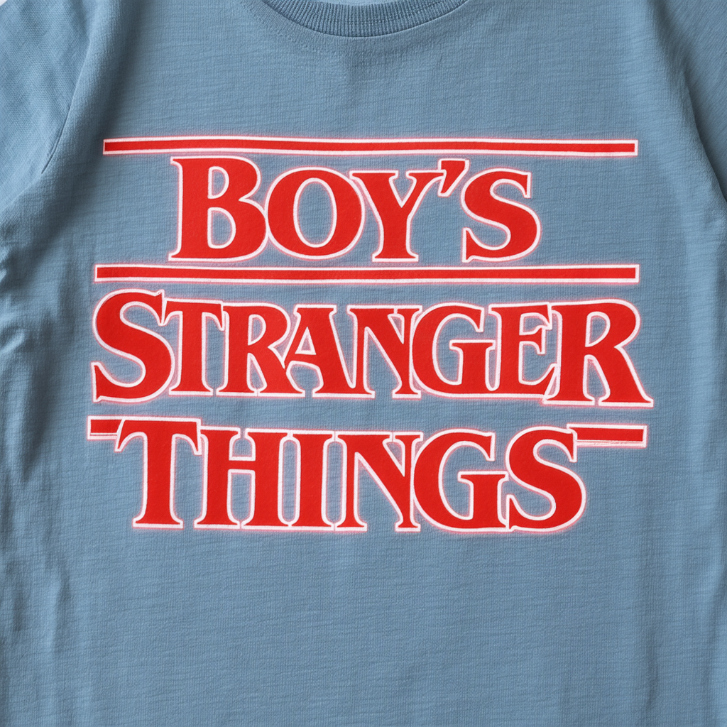 Boy's Stranger Things Title Logo Faded T-Shirt