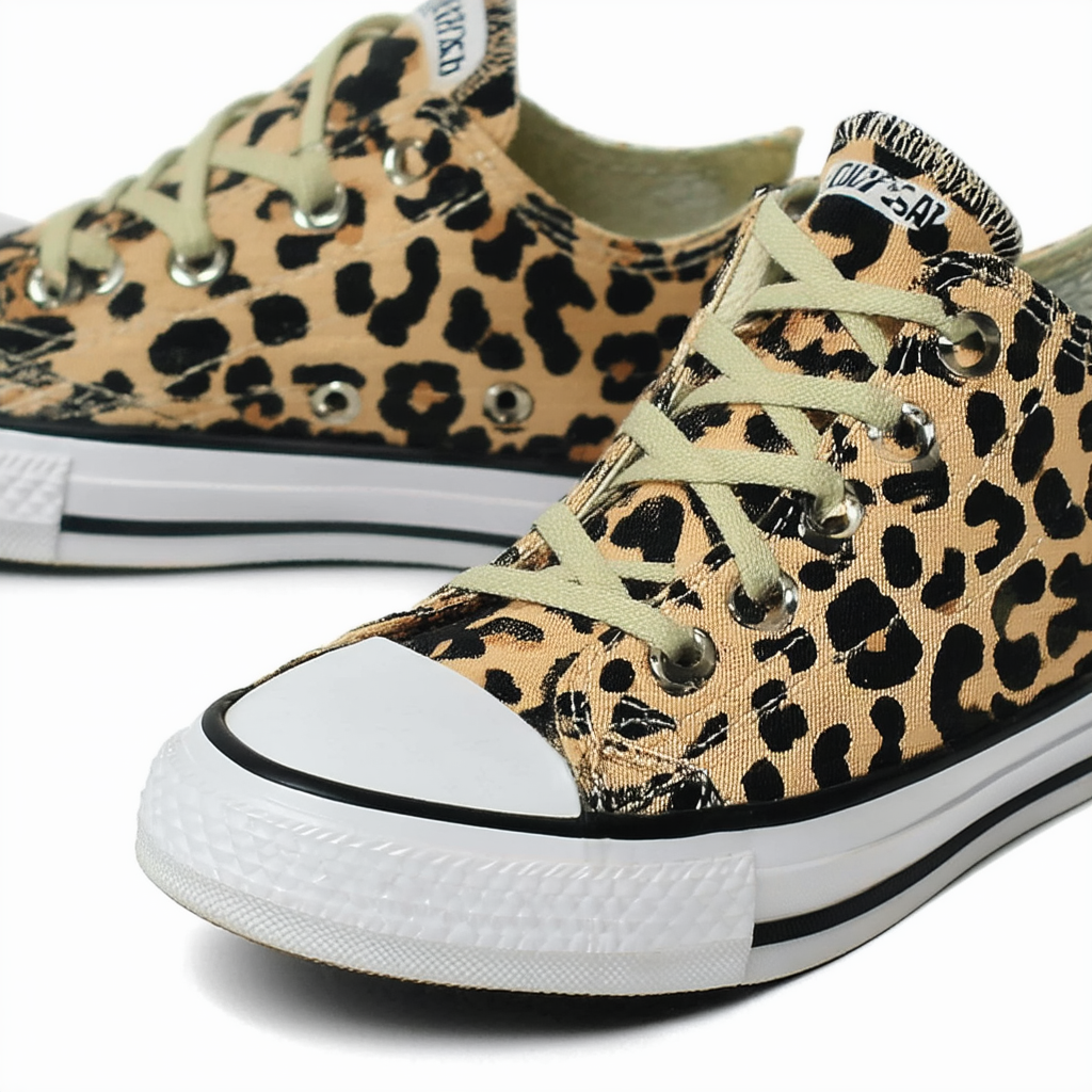 Converse Girl Youth All Star Chuck Taylor Animal Print Leopard Ox Casual