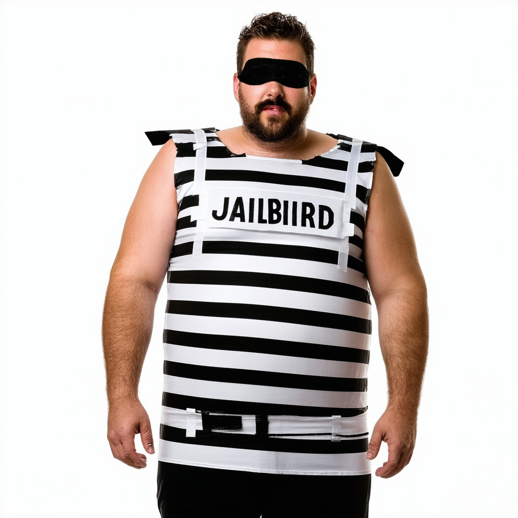 Men's Plus Size Jailbird Costume