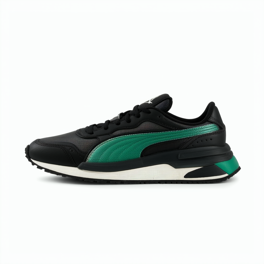 PUMA Men's RS 100 Lux Black/Green 8 D - Medium