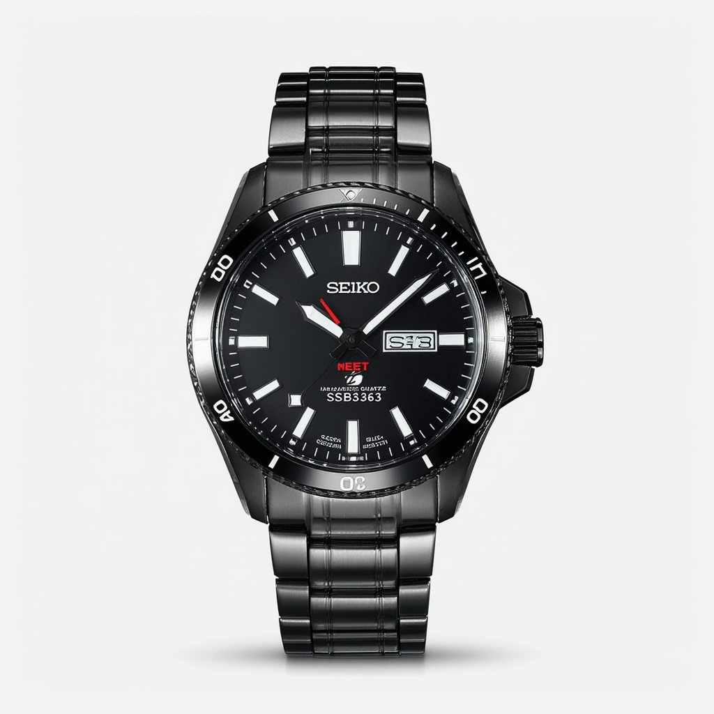 Seiko Men's Japanese Quartz Stainless Steel Strap, Black, Casual Watch (Model: SSB363)
