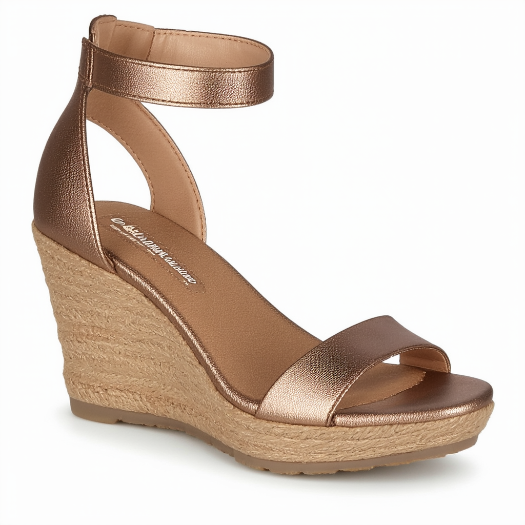 Skechers Cali Women's Beverlee Wedge Sandal,Bronze,9 M US