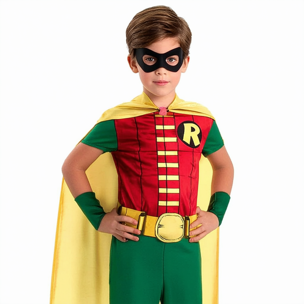 Rubie's 630883-M Boys Dc Comics Robin Costume, Medium, Multicolor