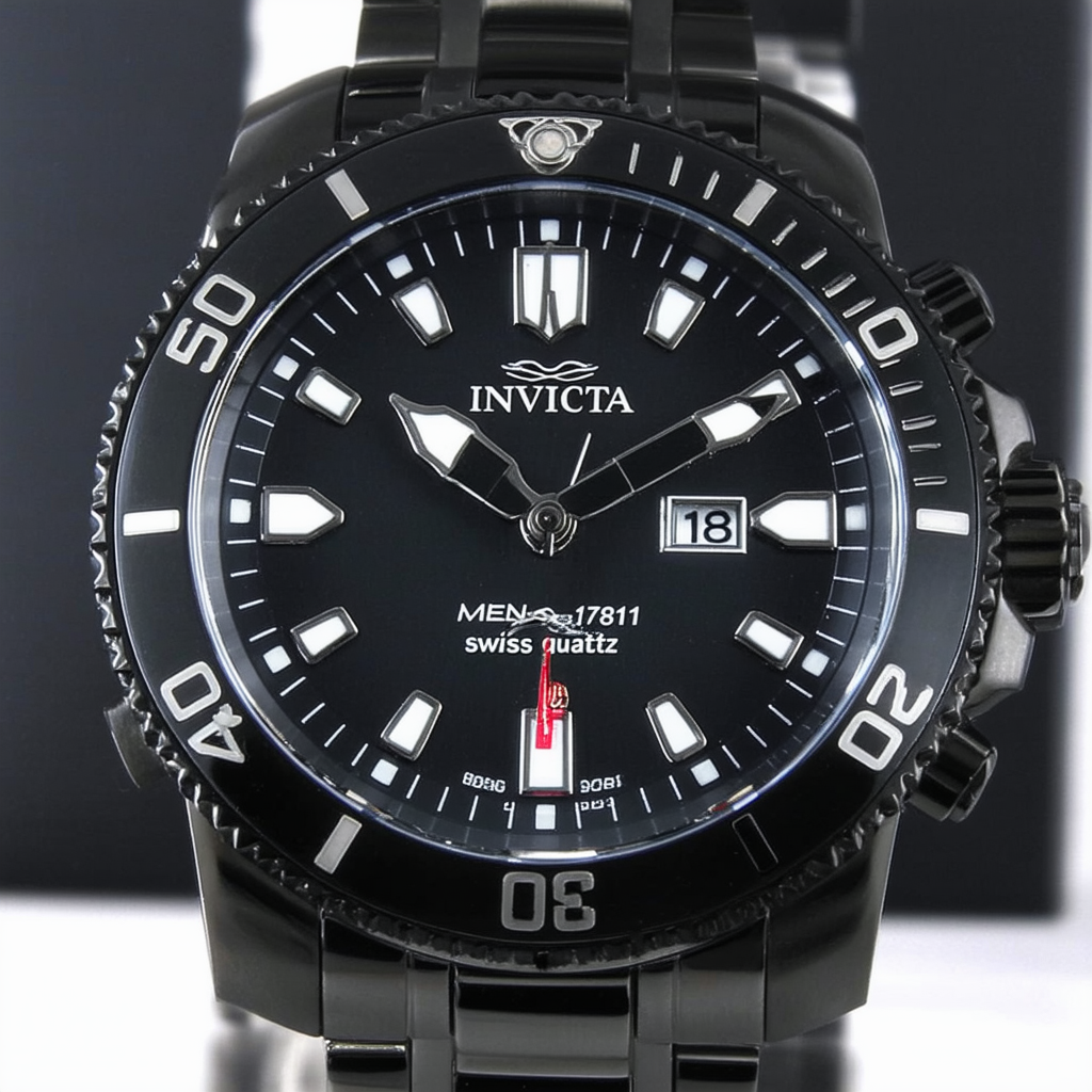 Invicta Men's 17811 Pro Diver Analog Display Swiss Quartz Black Watch