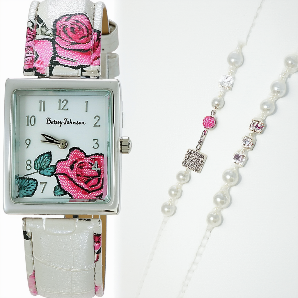 Betsey Johnson Women's BJ00553-03 Blitz Watch with White Band