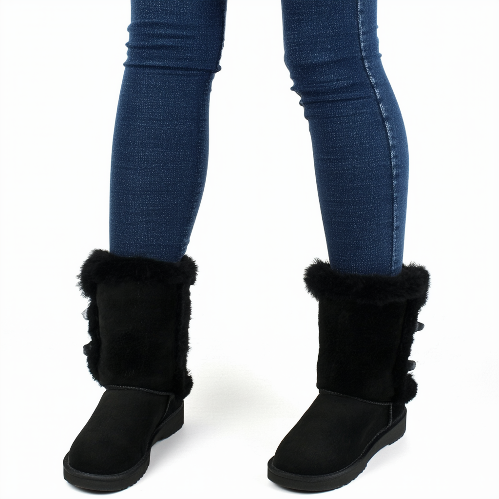 Roxy womens Jovie Fur Microsuede Boot, Black, 7 M US