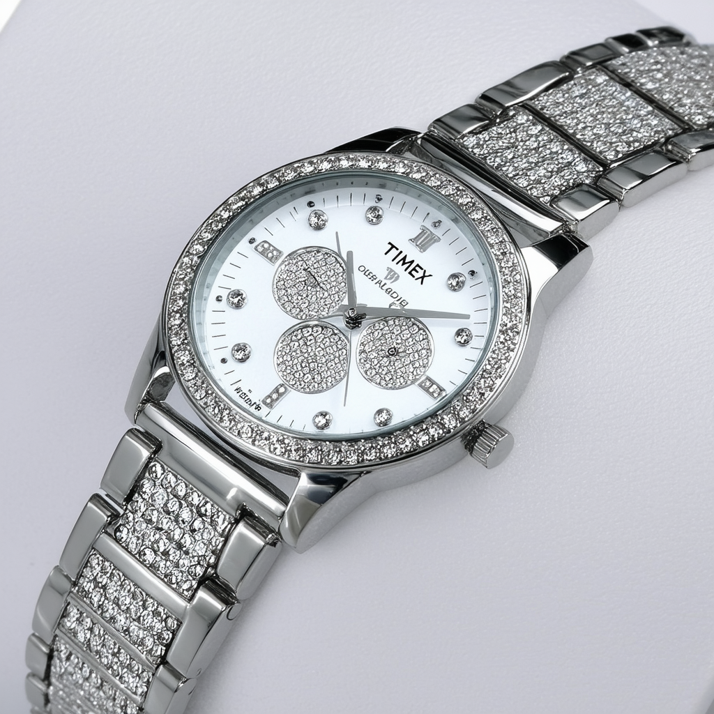 Timex Women's T2P389 Swarovski Crystal-Accented Stainless Steel Watch