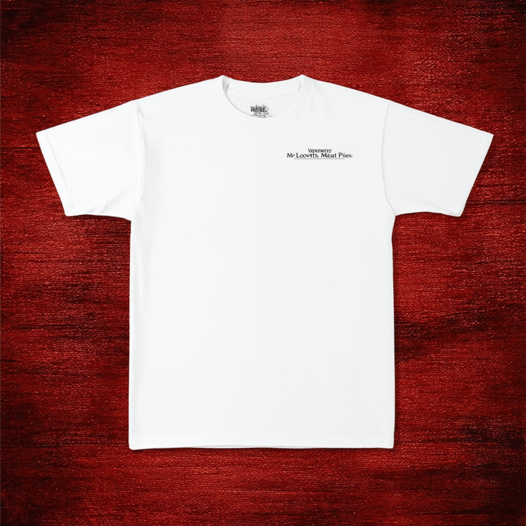 Mens Womens Tshirt Sweeney Todd - Mrs Lovetts Meat Pies Shirts for Men Women White Neck Dad