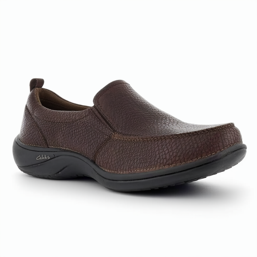 Clarks womens Cheyn Madi Slip On Loafer, Dark Brown Scrunch Leather, 8.5 Wide US
