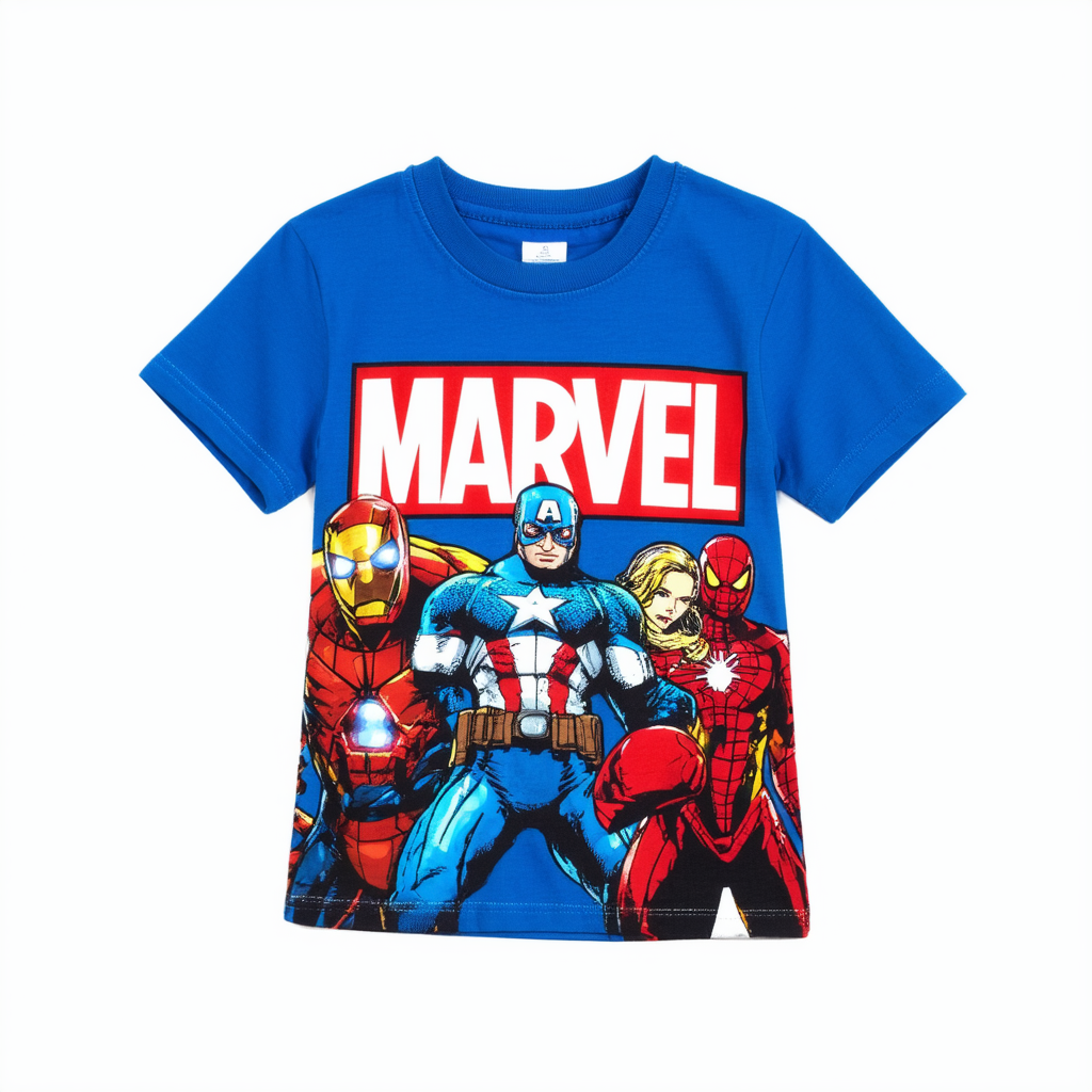 Marvel Comics Group Ringer T-Shirt for Kids Blue