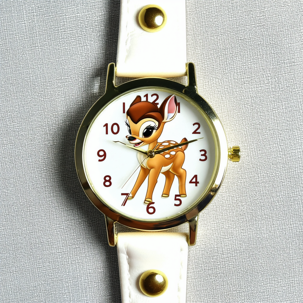 Disney Women's MU2040 Bambi Rivet Snap Strap Watch