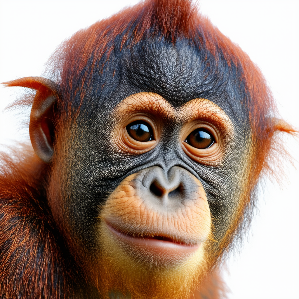 The Mountain Big Face Baby Orangutan T-Shirt - Short Sleeve, Adult, Unisex