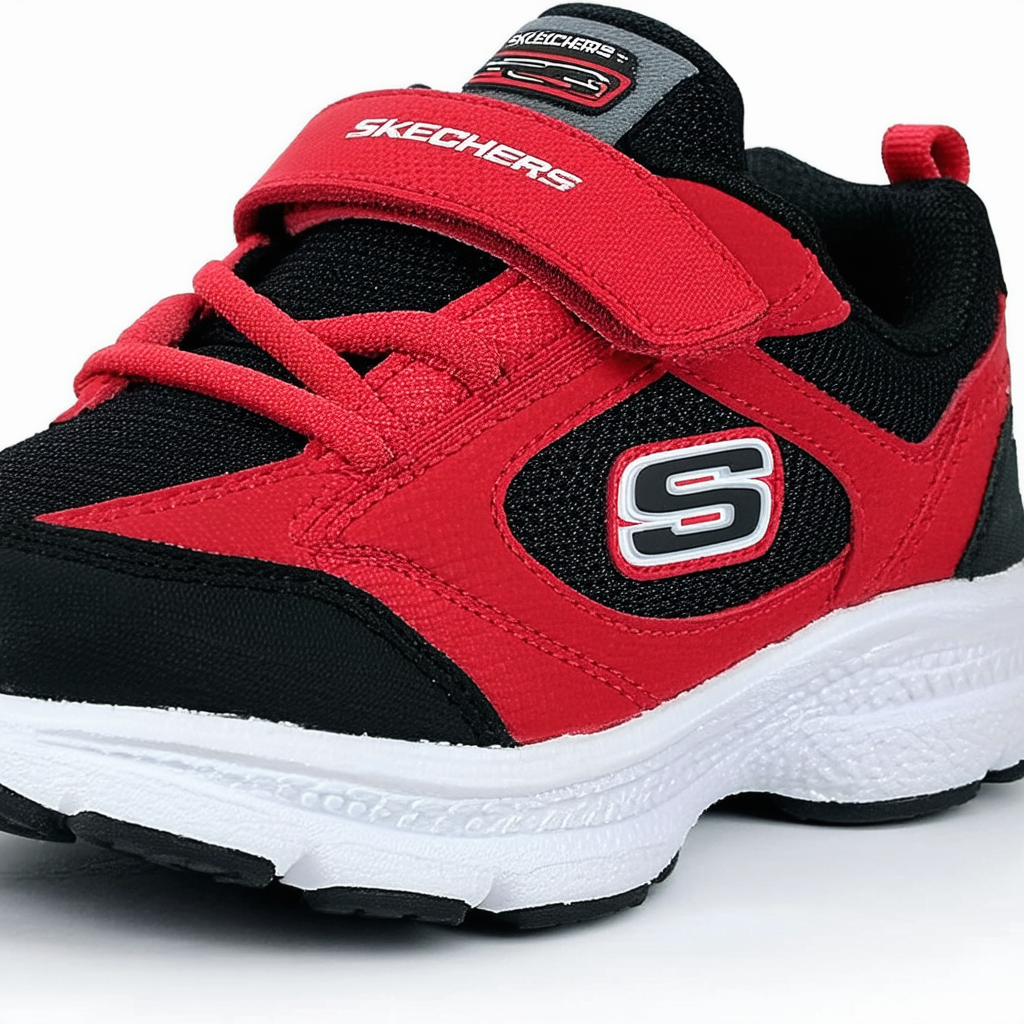 Skechers Kids Boy's Skech Fast Sneaker, Red/Black, 3.5 Little Kid